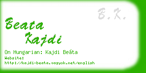 beata kajdi business card
