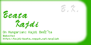 beata kajdi business card